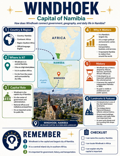 Windhoek I Educational Poster I Classroom Decor