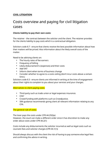 SQE notes - Dispute Resolution (Civil and Criminal)