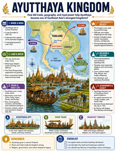Ayutthaya Kingdom I Educational Poster I Classroom Decor