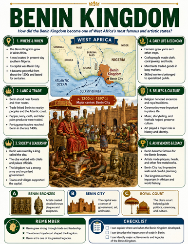 Benin Kingdom I Educational Poster I Classroom Decor