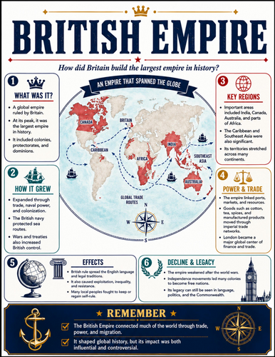 British Empire I Educational Poster I Classroom Decor