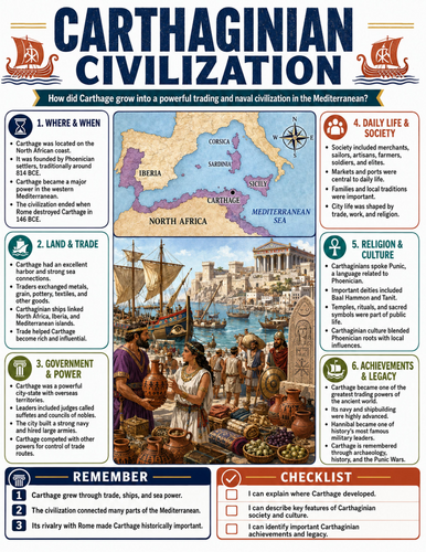 Carthaginian Civilization I Educational Poster I Classroom Decor