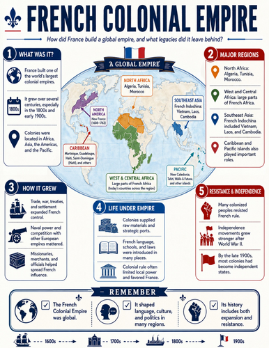 French Colonial Empire I Educational Poster I Classroom Decor