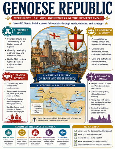 Genoese Republic I Educational Poster I Classroom Decor