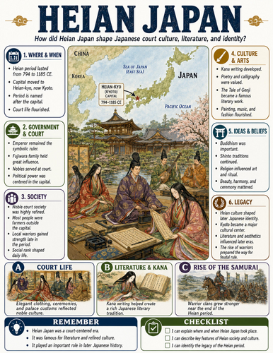 Heian Japan I Educational Poster I Classroom Decor