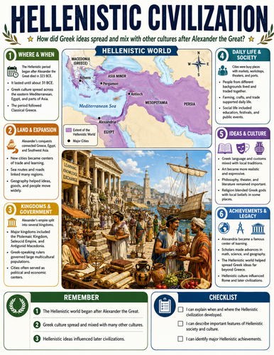 Hellenistic Civilization I Educational Poster I Classroom Decor