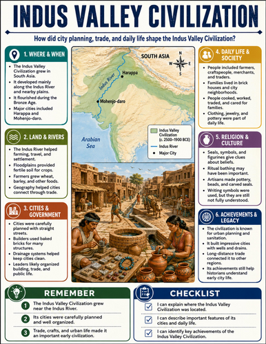 Indus Valley Civilization I Educational Poster I Classroom Decor
