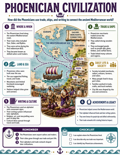 Phoenician Civilization I Educational Poster I Classroom Decor