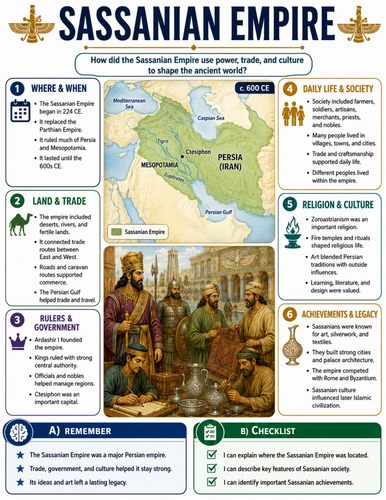 Sassanian Empire I Educational Poster I Classroom Decor