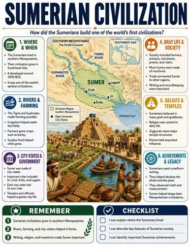 Sumerian Civilization I Educational Poster I Classroom Decor
