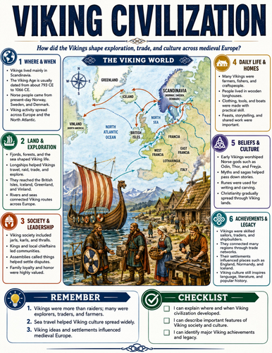 Viking Civilization I Educational Poster I Classroom Decor