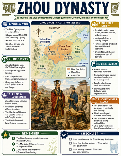 Zhou Dynasty I Educational Poster I Classroom Decor