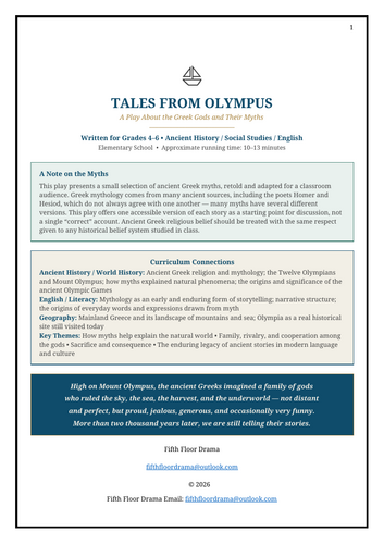 TALES FROM OLYMPUS: Greek Gods & Myths Classroom Play | Ancient Greece Drama