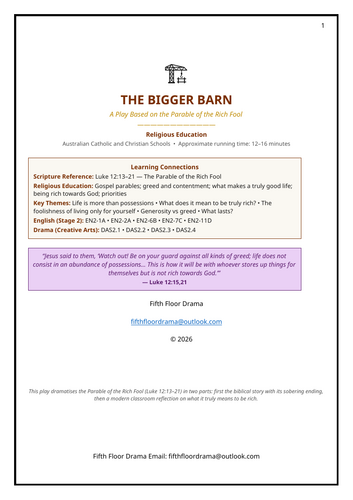 The Bigger Barn | Rich Fool Bible Parable Classroom Play