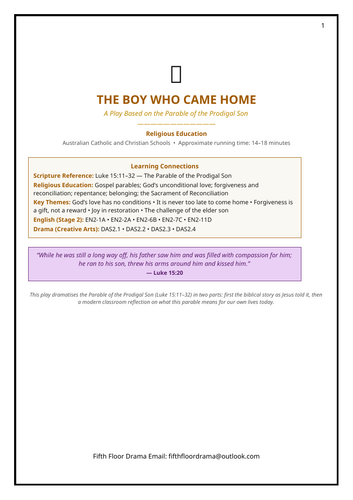 The Boy Who Came Home | Prodigal Son Classroom Play | Bible Parable Drama