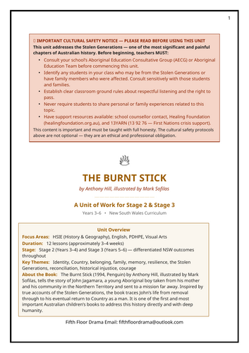 The Burnt Stick | Anthony Hill | Picture Book Unit | Aboriginal History