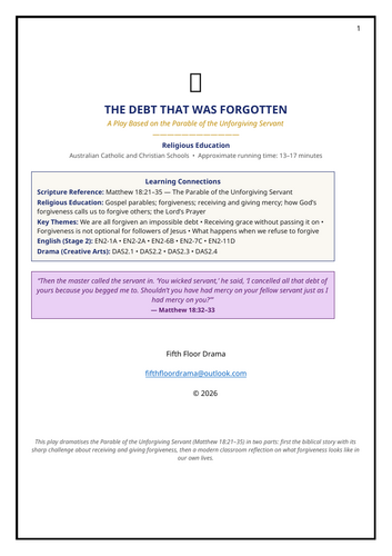 The Debt That Was Forgiven | Unforgiving Servant Classroom Play