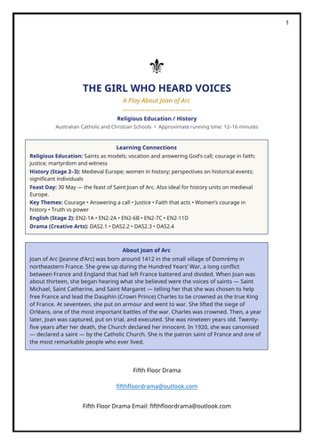 The Girl Who Heard Voices | Joan of Arc Classroom Play | Saint History Drama