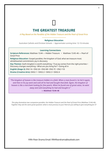 The Greatest Treasure | Hidden Treasure Parable Classroom Play