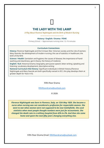 The Lady with the Lamp | Florence Nightingale and Nursing History Play | Primary