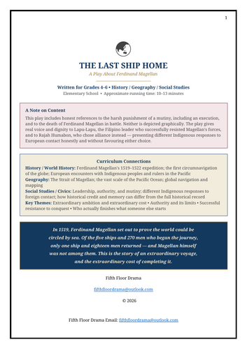 THE LAST SHIP HOME: Ferdinand Magellan Classroom Play | World Exploration