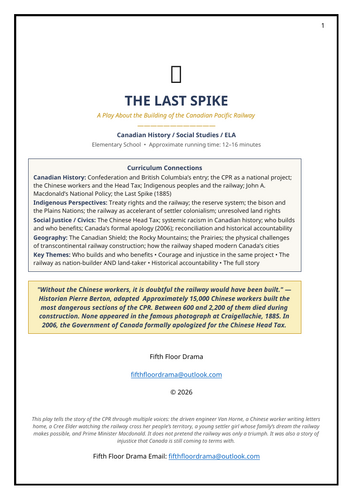 The Last Spike | Canadian Pacific Railway Classroom Play | Canada History Drama