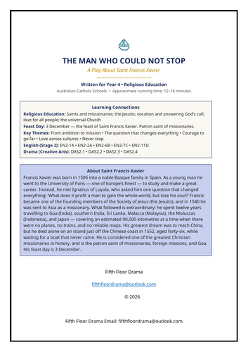 The Man Who Could Not Stop | St Francis Xavier Classroom Play | Saint Drama