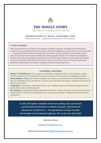 THE WHOLE STORY: Christopher Columbus & 1492 Classroom Play | Exploration