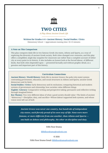 TWO CITIES: Athens & Sparta Classroom Play | Ancient Greek Life History Drama