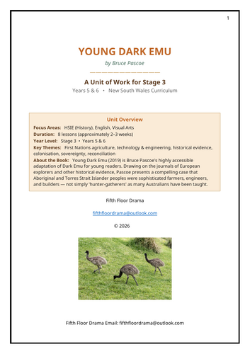 Young Dark Emu | Bruce Pascoe | English Reading Activities