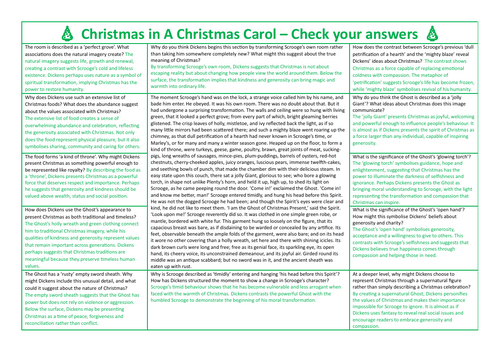 Christmas in A Christmas Carol Extract Worksheet