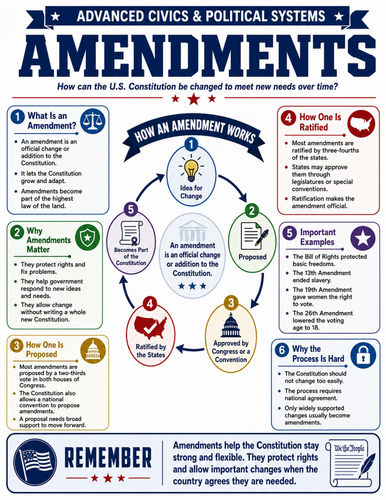 Amendments I Educational Poster
