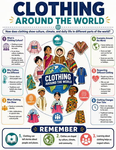 Clothing around the World I Educational Poster