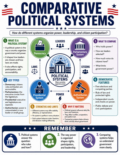 Comparative Political Systems I Educational Poster