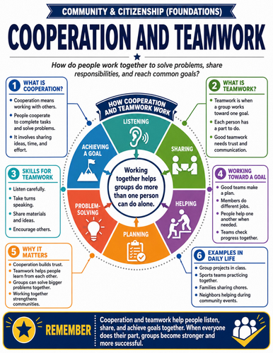 Cooperation and Teamwork I Educational Poster