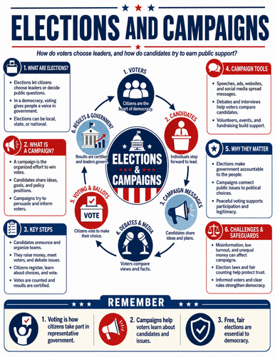 Elections and Campaigns I Educational Poster