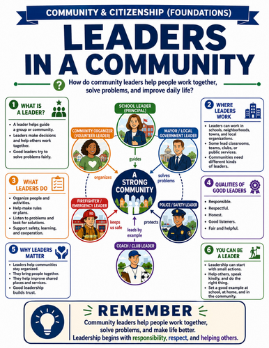 Leaders in a Community I Educational Poster