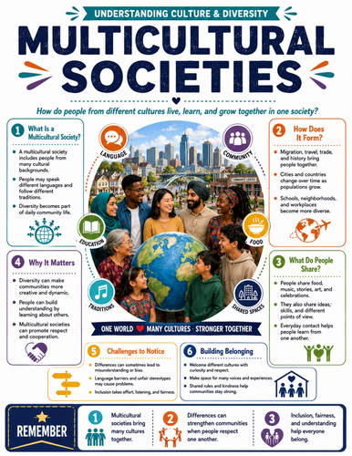 Multicultural Societies I Educational Poster