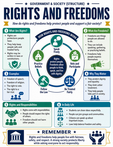 Rights and Freedoms I Educational Poster