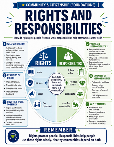 Rights and Responsibilities I Educational Poster