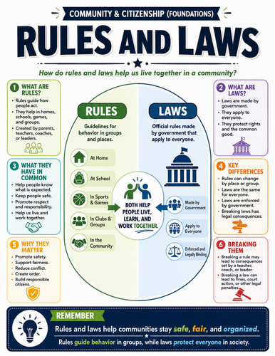 Rules and Laws I Educational Poster
