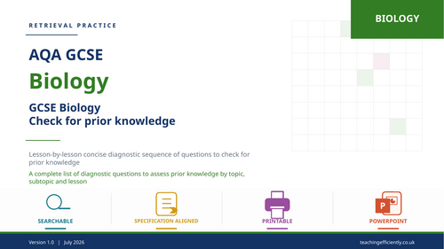 GCSE Biology AQA Check for prior knowledge lesson slides