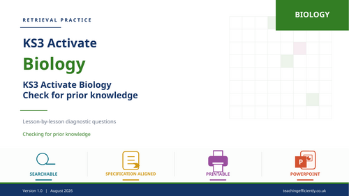 KS3 Activate Biology Check for prior knowledge lesson slides