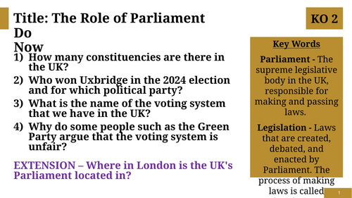The Role of Parliament