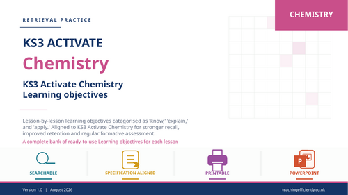 KS3 Activate Chemistry Learning Objectives
