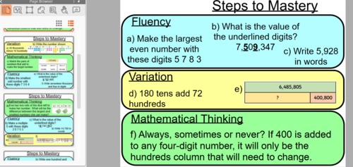 Steps to Mastery - Maths Starter