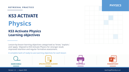KS3 Activate Physics Learning Objectives