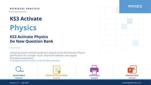 KS3 Activate Physics Do Now Questions and Answers (PPT)