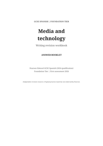 GCSE Spanish Pearson Foundation Writing + Vocabulary Workbook - Media and Technology