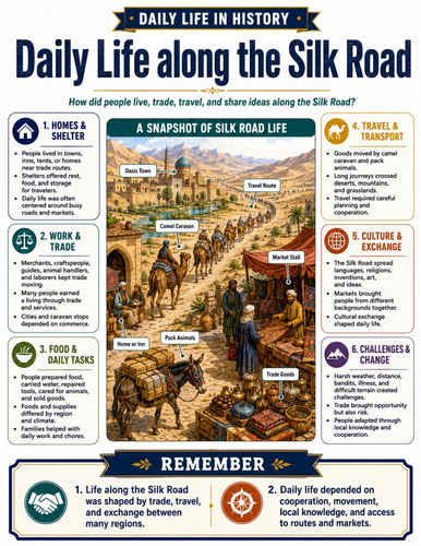 Daily Life along the Silk Road I Educational Poster